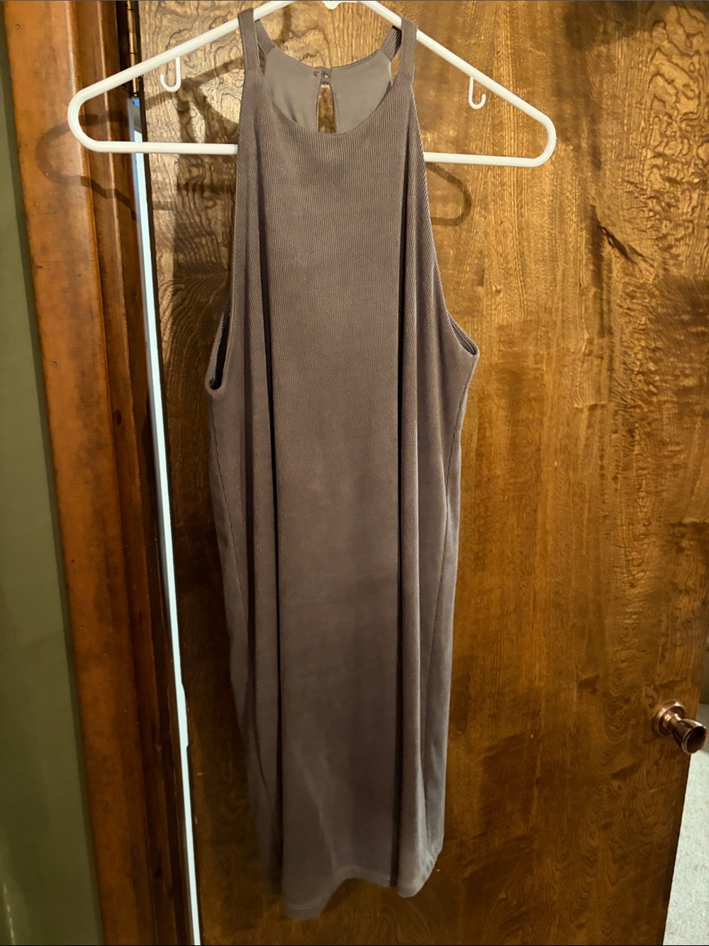 Sleeveless High-Neck Purple Dress